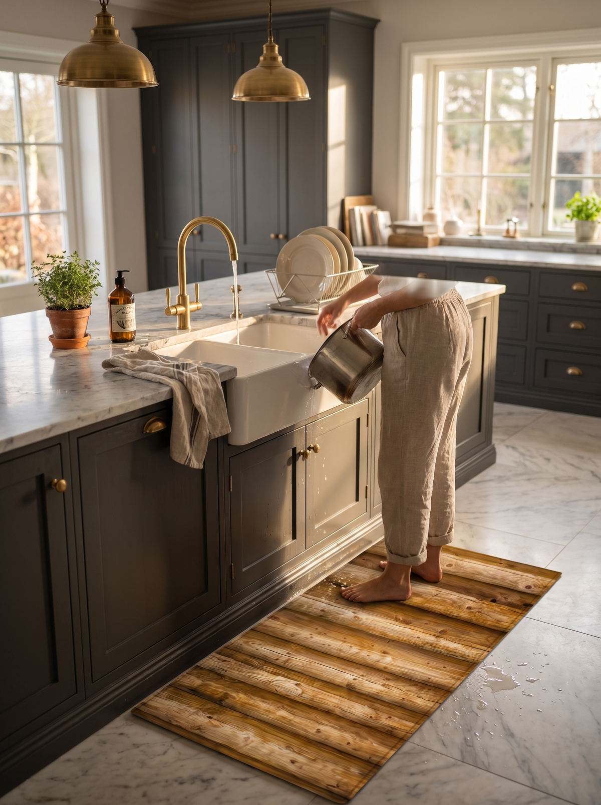 Wood Effect Kitchen Mat: Easy on the feet