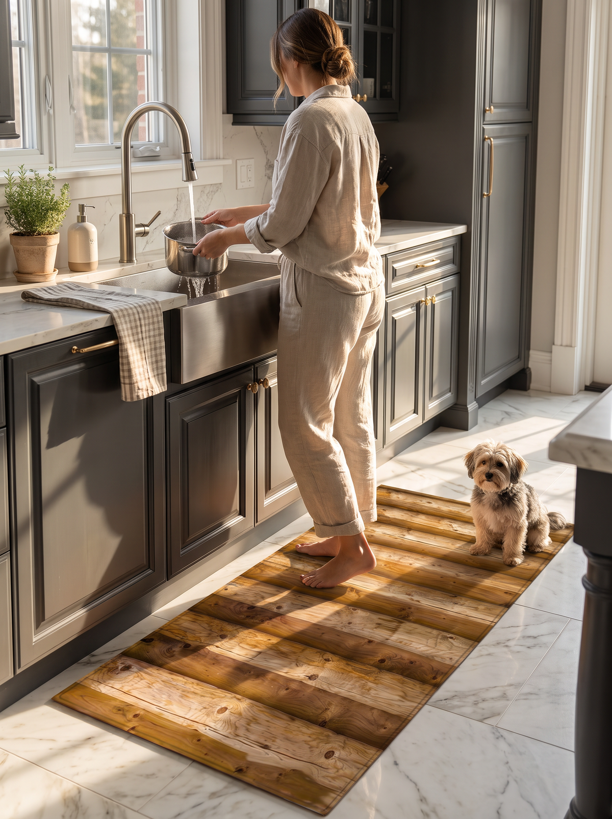 Wood Effect Kitchen Mat: Wood where wood cannot go