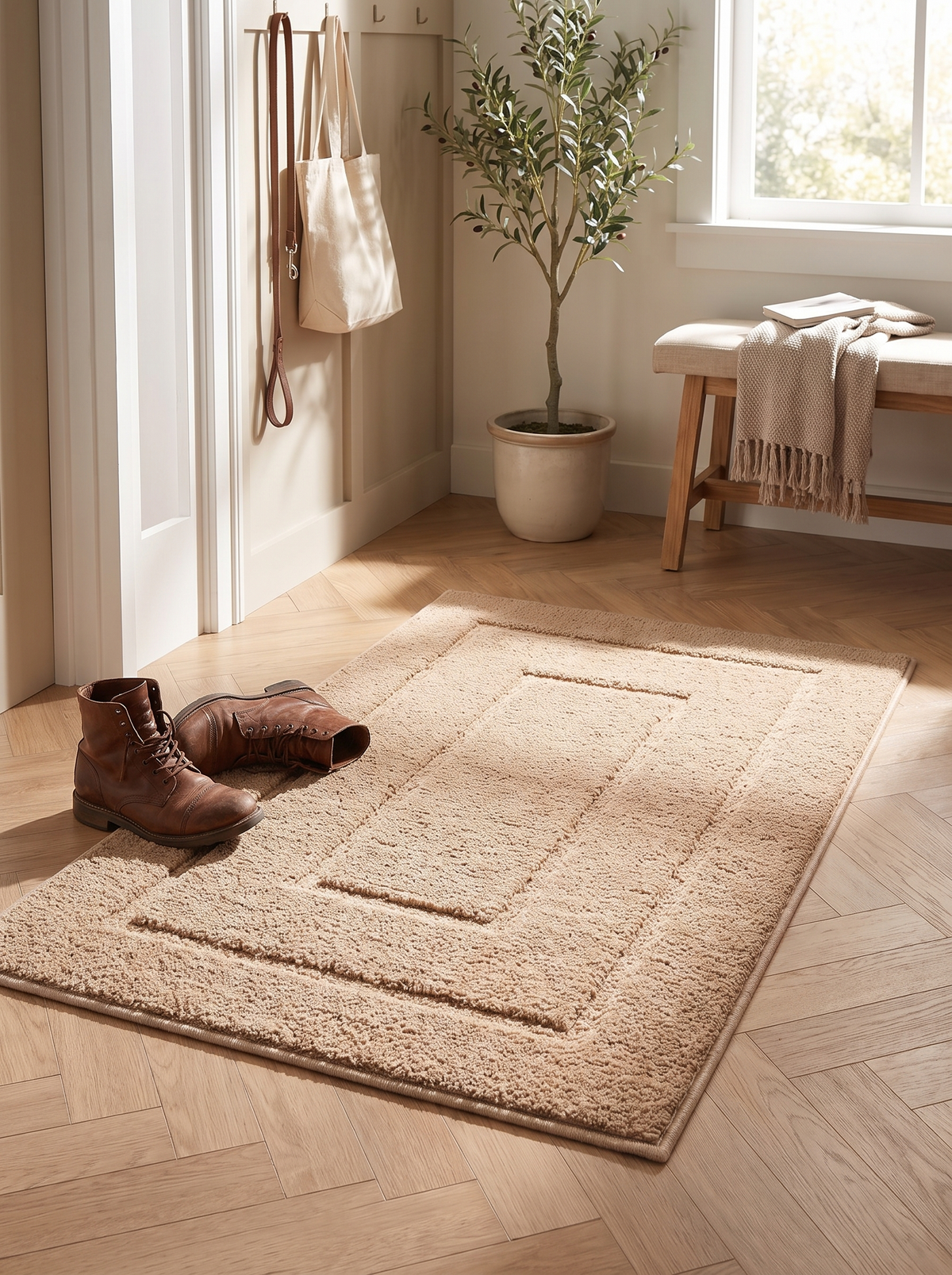 Bordered Plain Indoor Doormat: A color for every hall