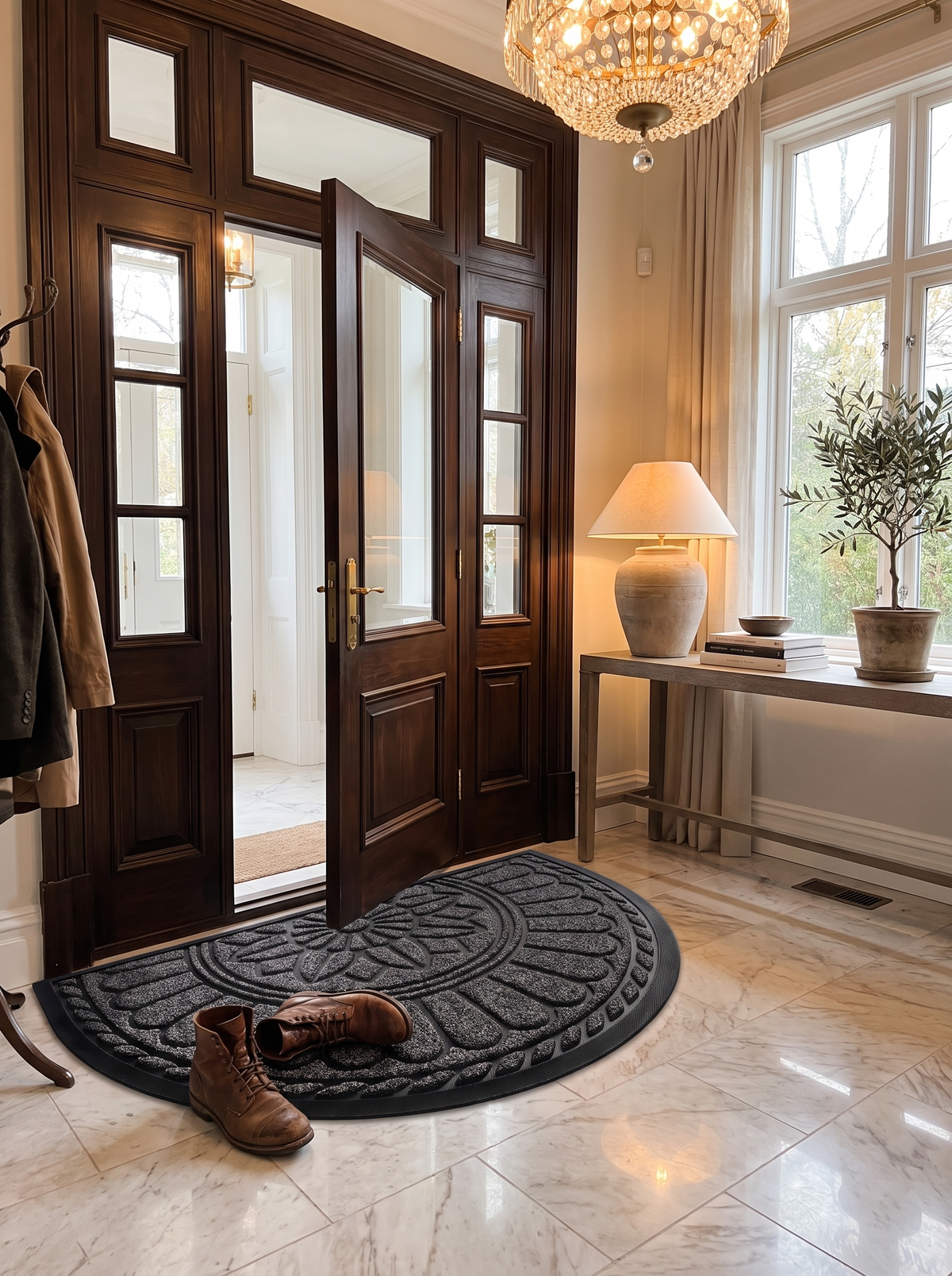 Embossed Half Round Doormat: Relief you can feel