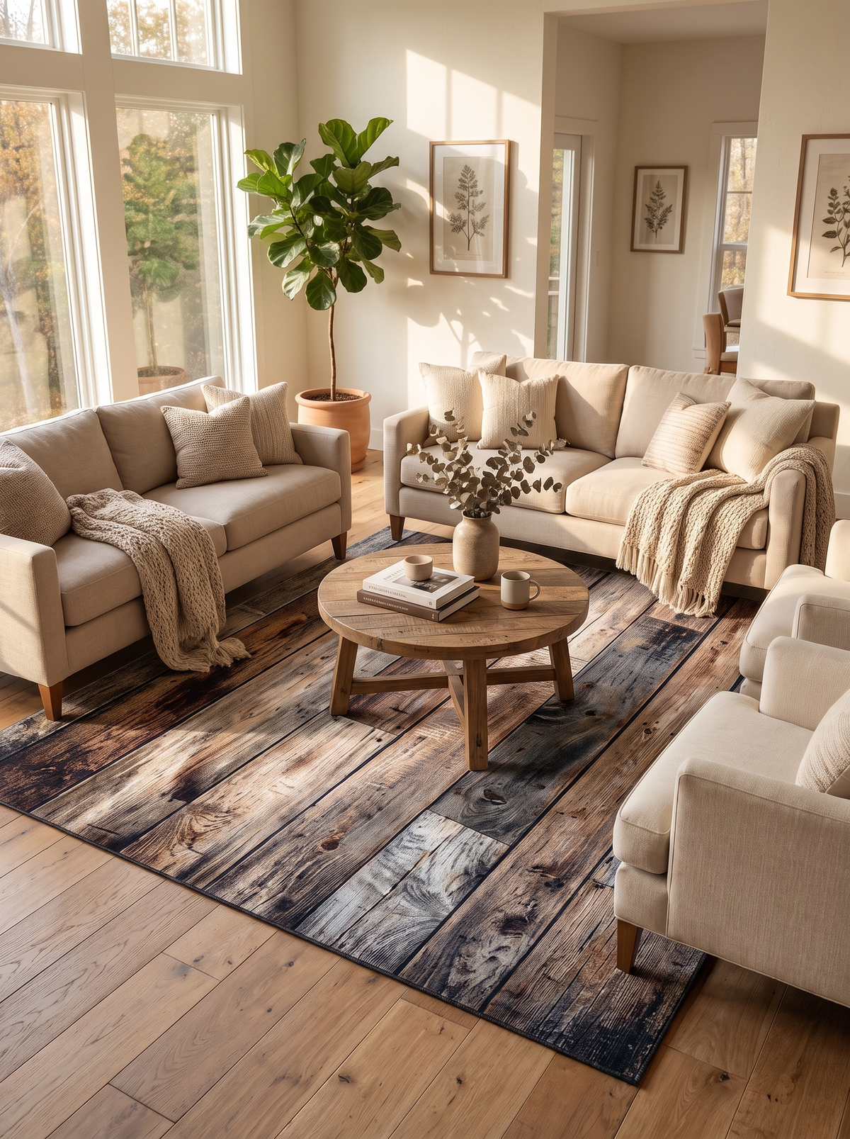 Timber Print Area Rug: Sixteen boards to choose