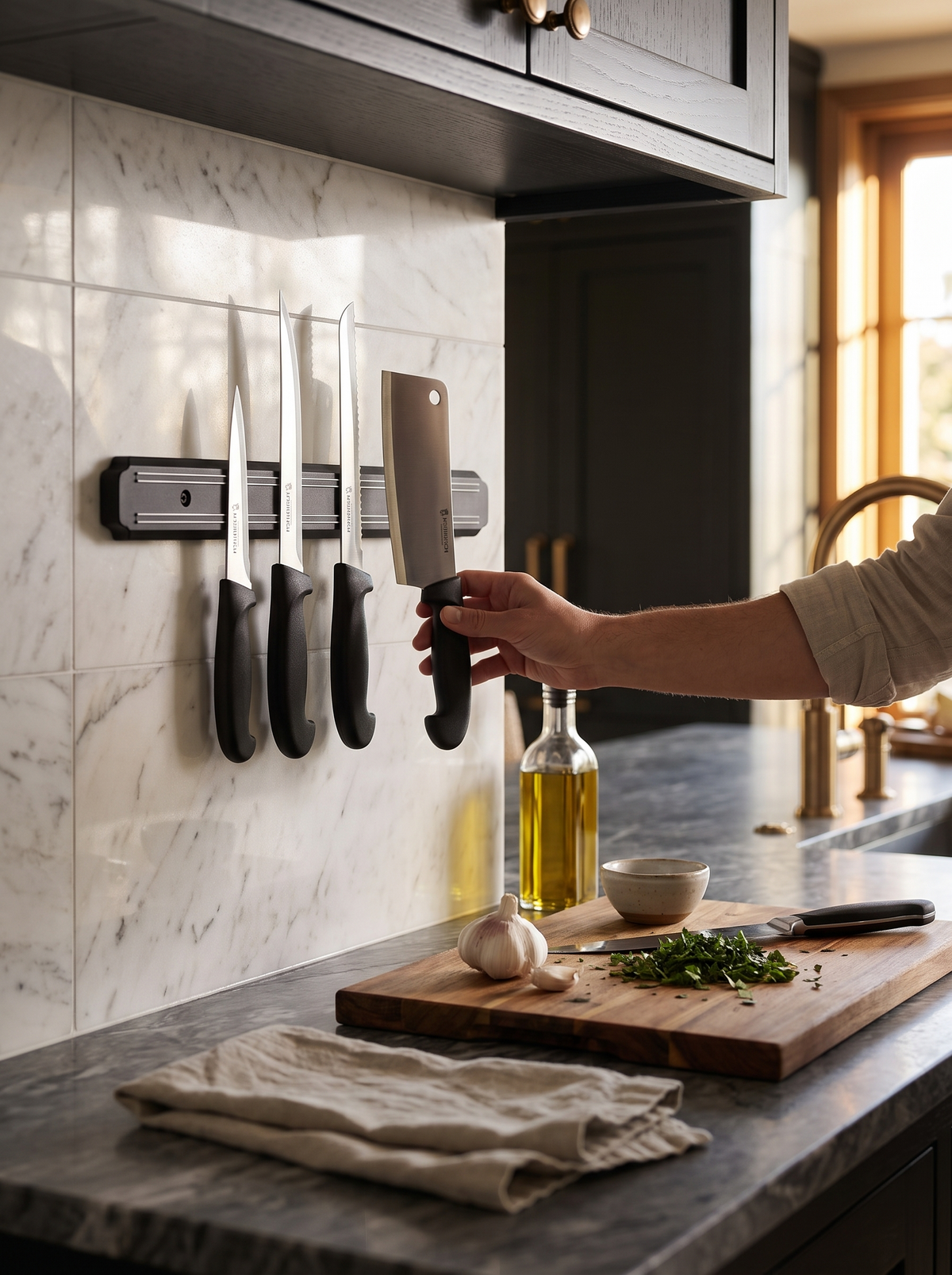Magnetic Knife Strip: Off the Counter