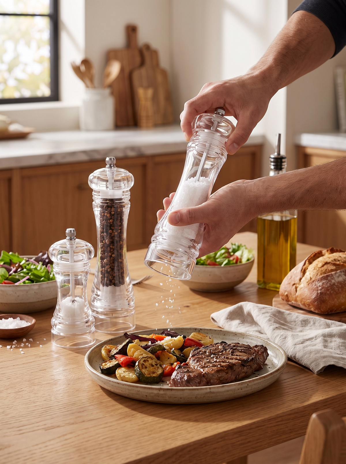 Acrylic Pepper Grinder: Fine or Coarse, Your Call