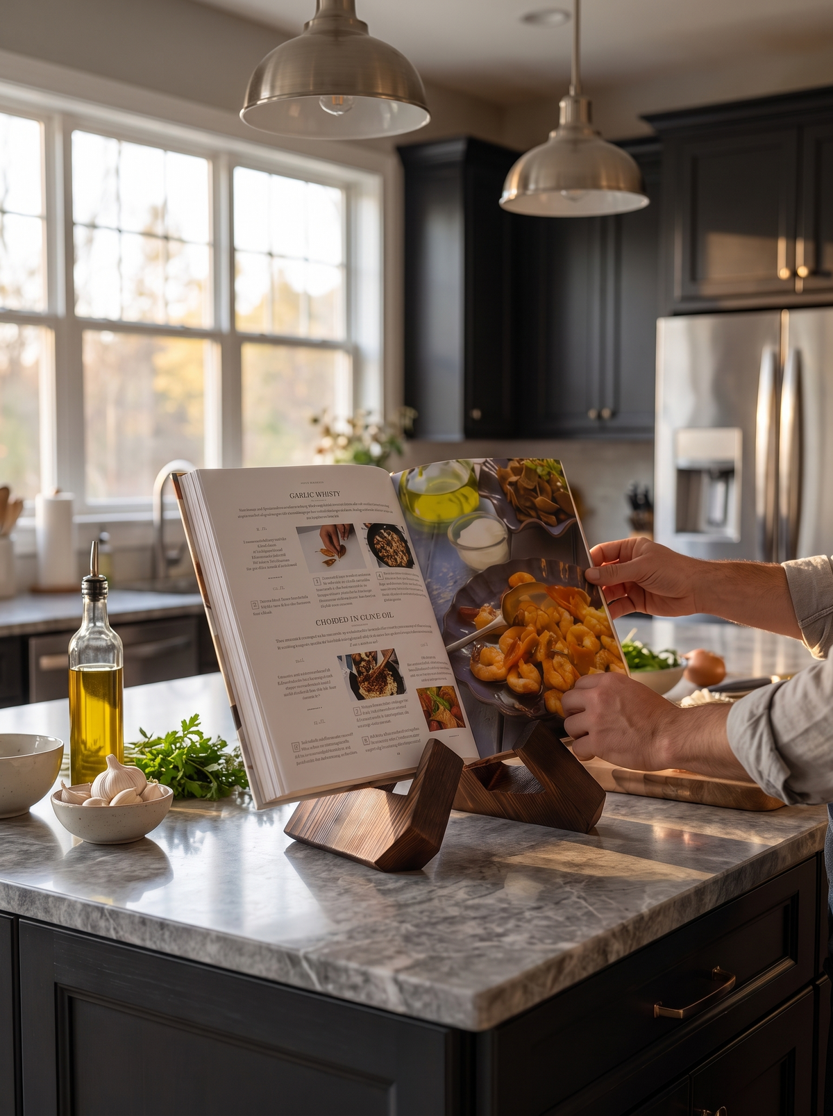 Wooden Cookbook Stand: Read from standing