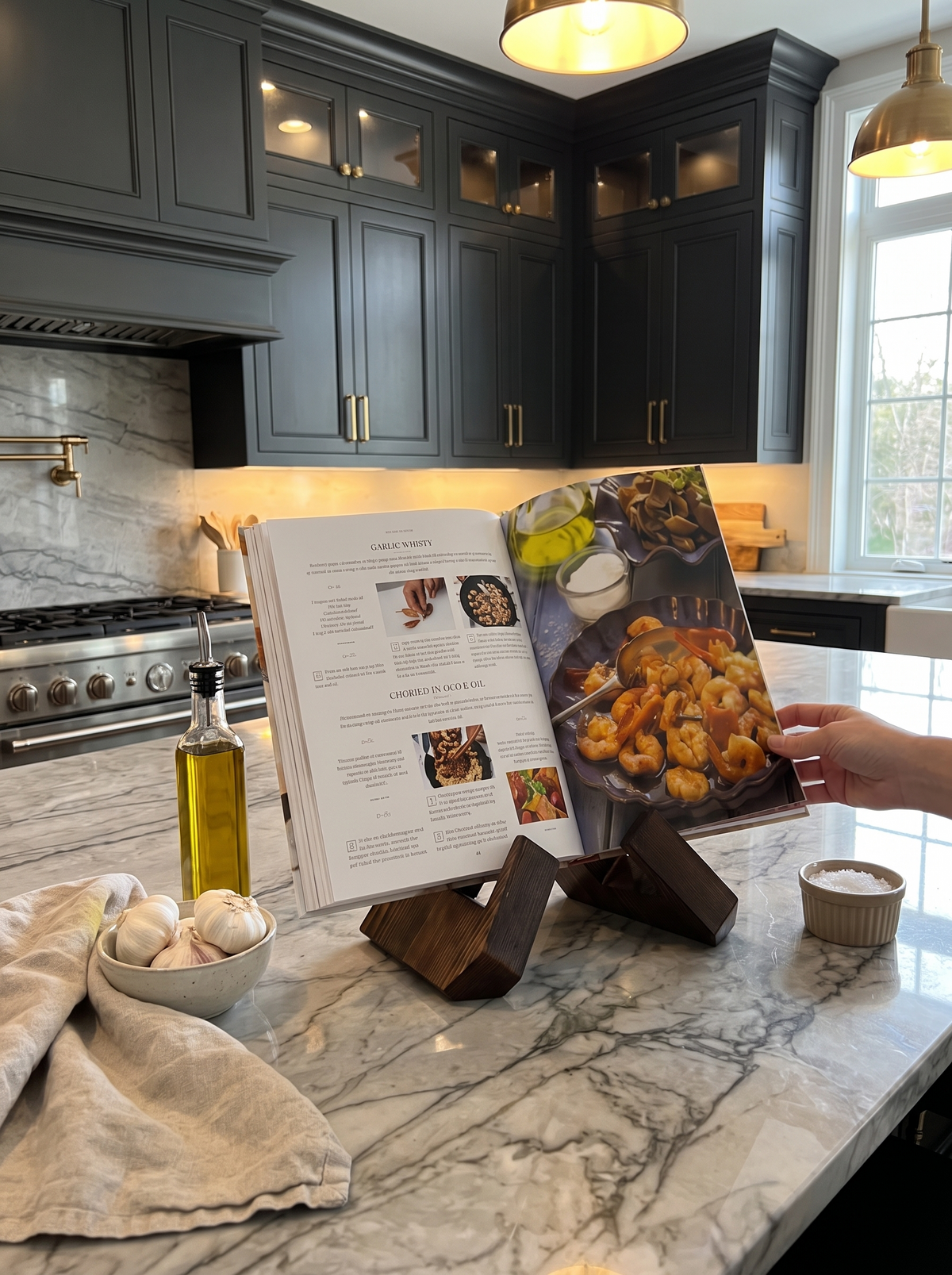 Wooden Cookbook Stand: No hinges, no hardware