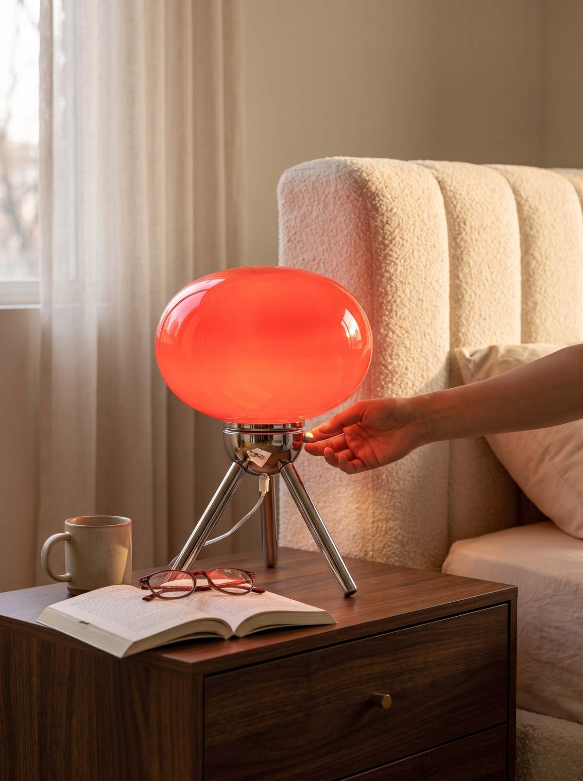 Bauhaus Glass Mushroom Table Lamp: Color that carries the room