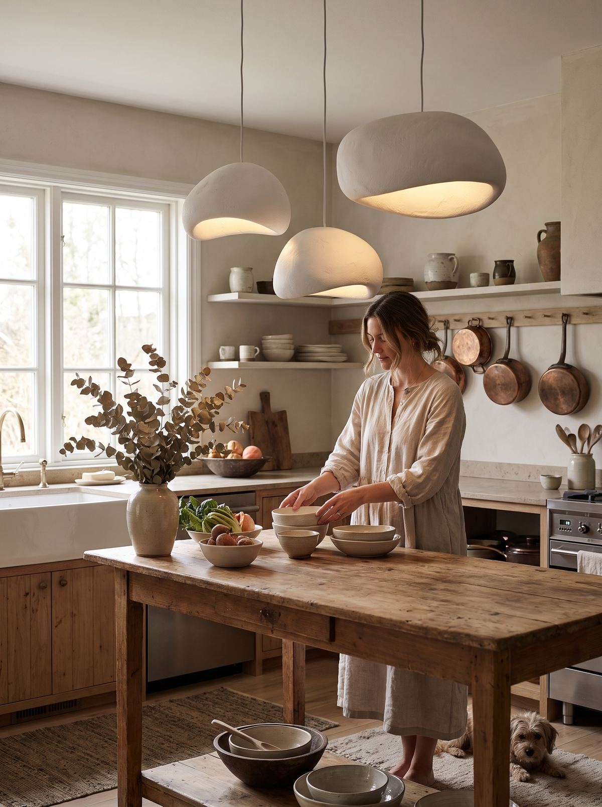 Wabi Sabi Minimalist LED Pendant: Calm, Organic Form