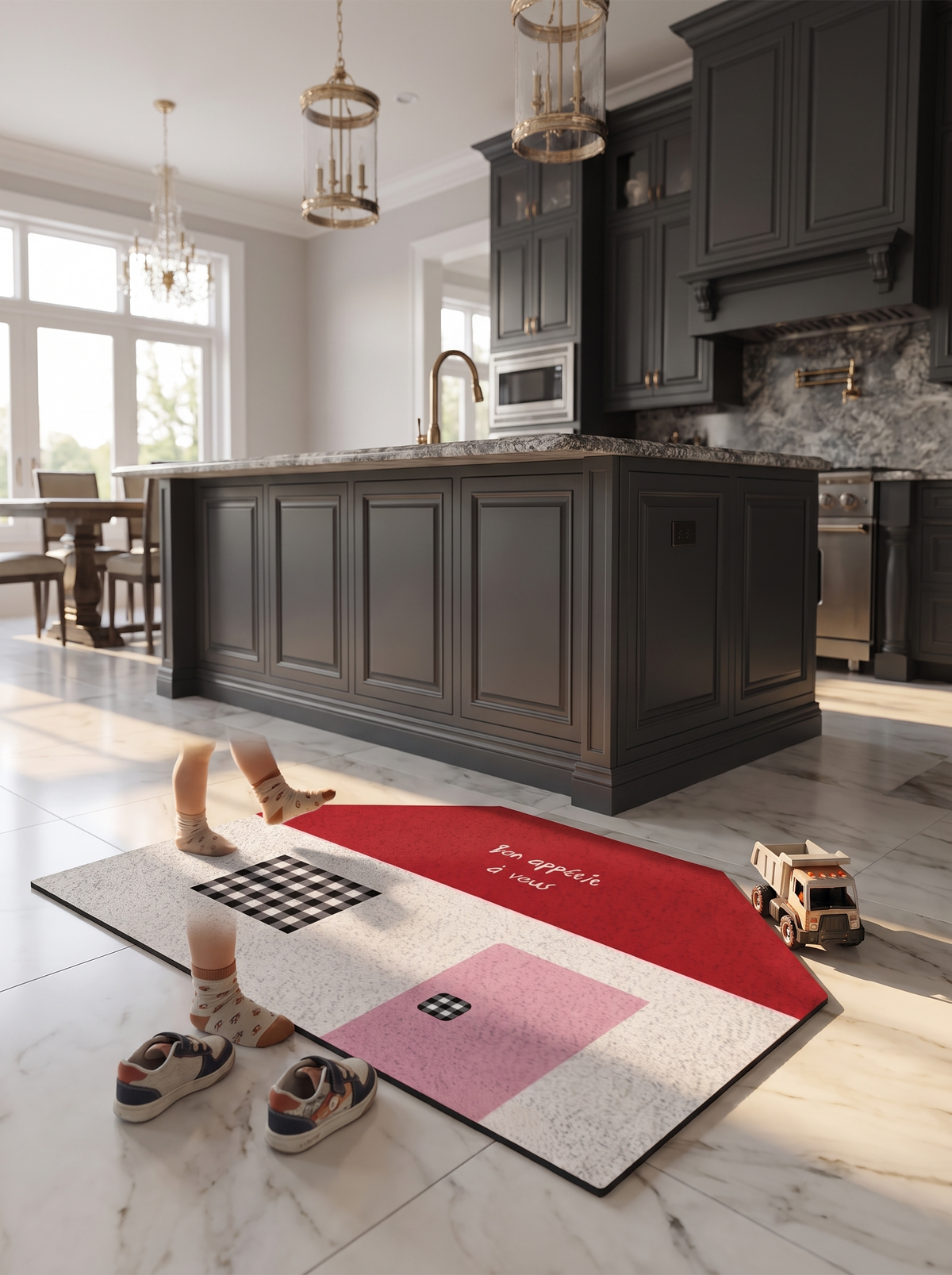 Korean House Print Loop Doormat: Built To Catch Dirt