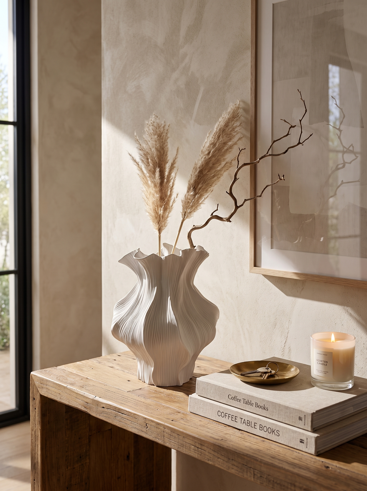 Wave Textured Ceramic Vase: Texture Does the Work