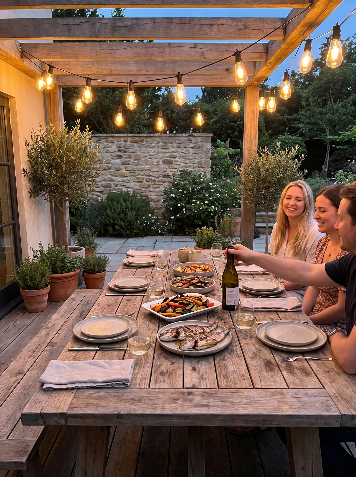 Dimmable ST38 Outdoor String Lights: Bright Dinner, Low Nightcap