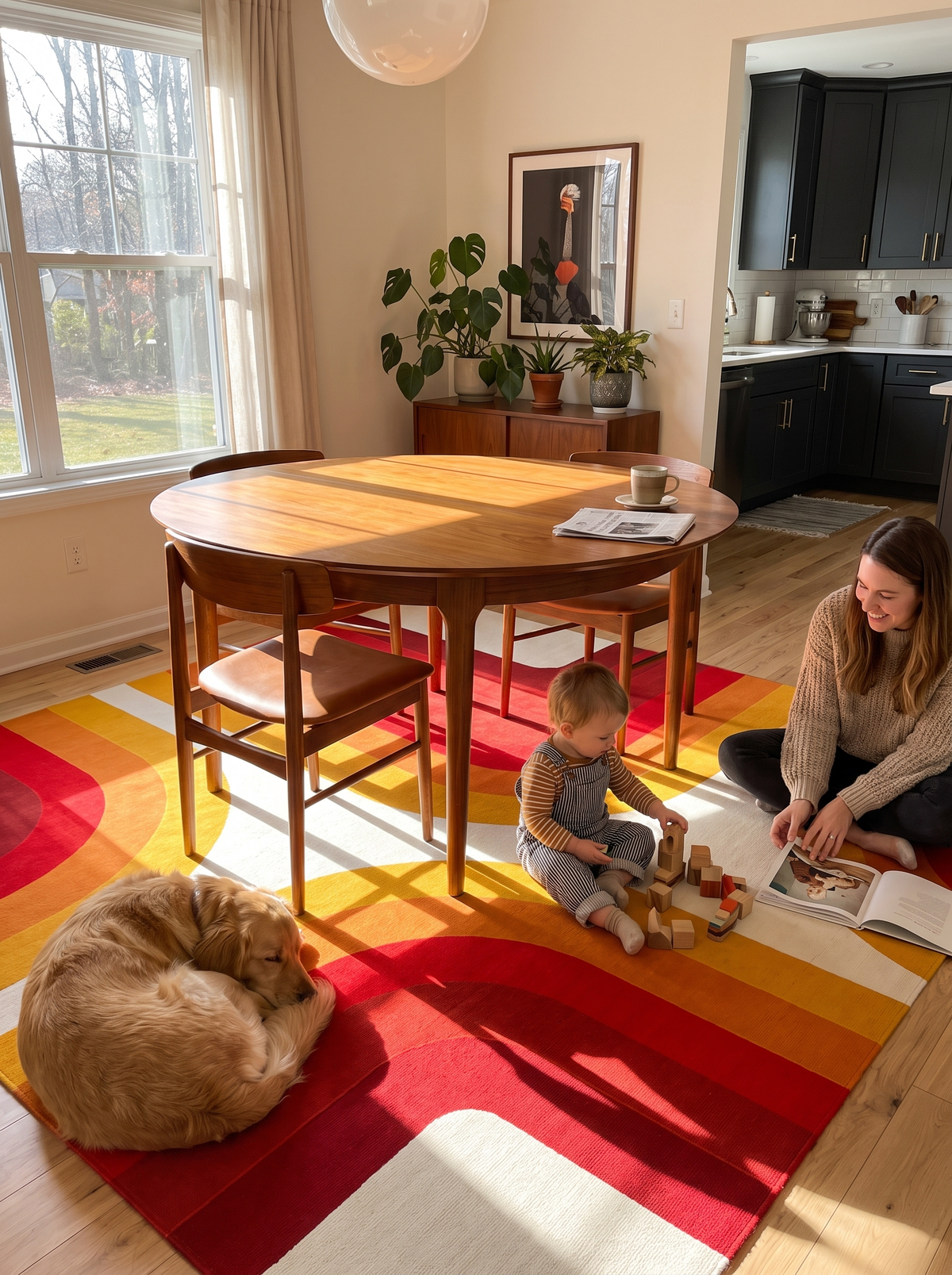 Primary Color Block Geometric Rug: Art for the Floor