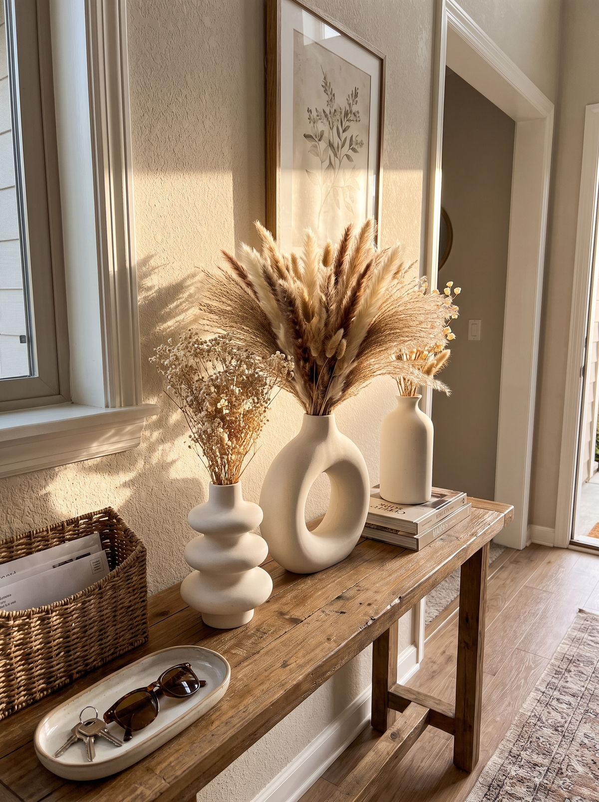 White Ceramic Vase Set of 3: Fill, Split, Gift