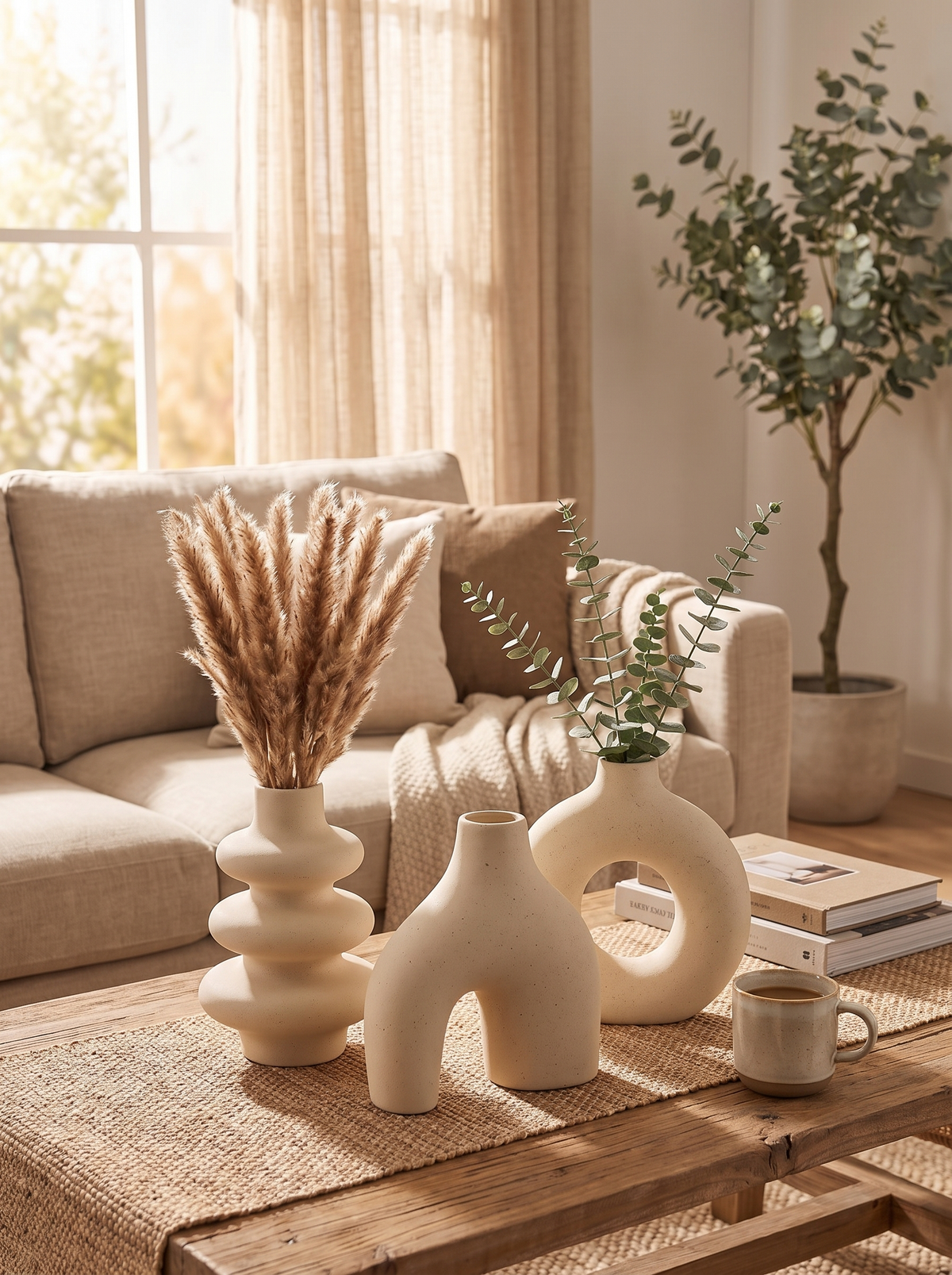 Bohemian Ceramic Vase Set: An Easy Arrangement
