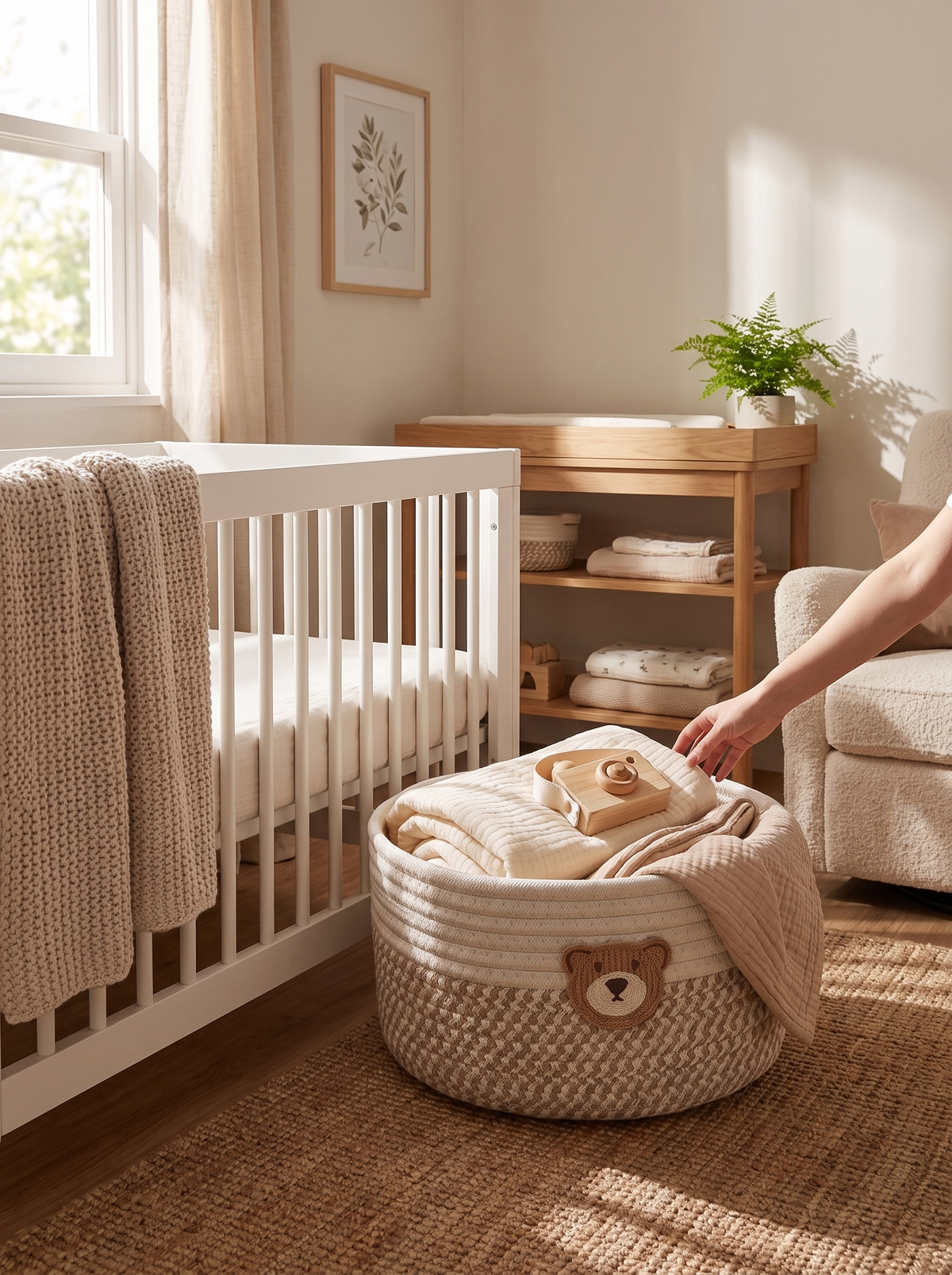 Bear Fabric Storage Basket: Drop It In