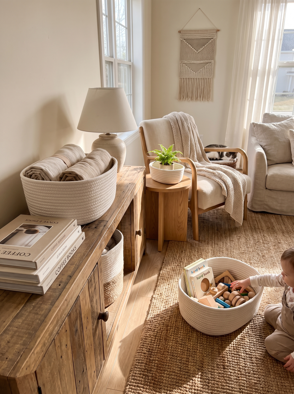Cotton Rope Storage Basket: Texture Without Pattern