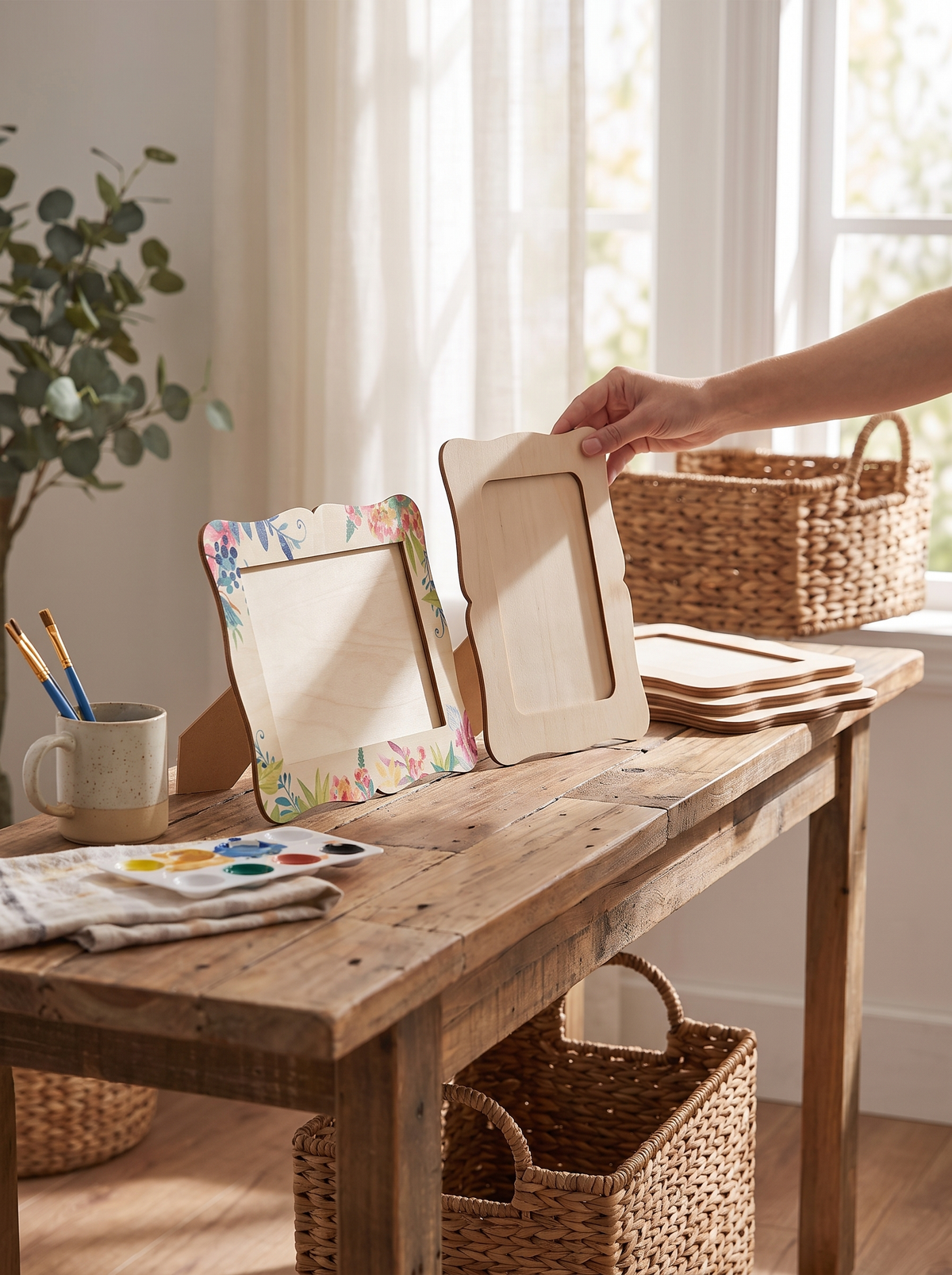 Unfinished Wooden Craft Photo Frames: Blank Wood, Your Ideas