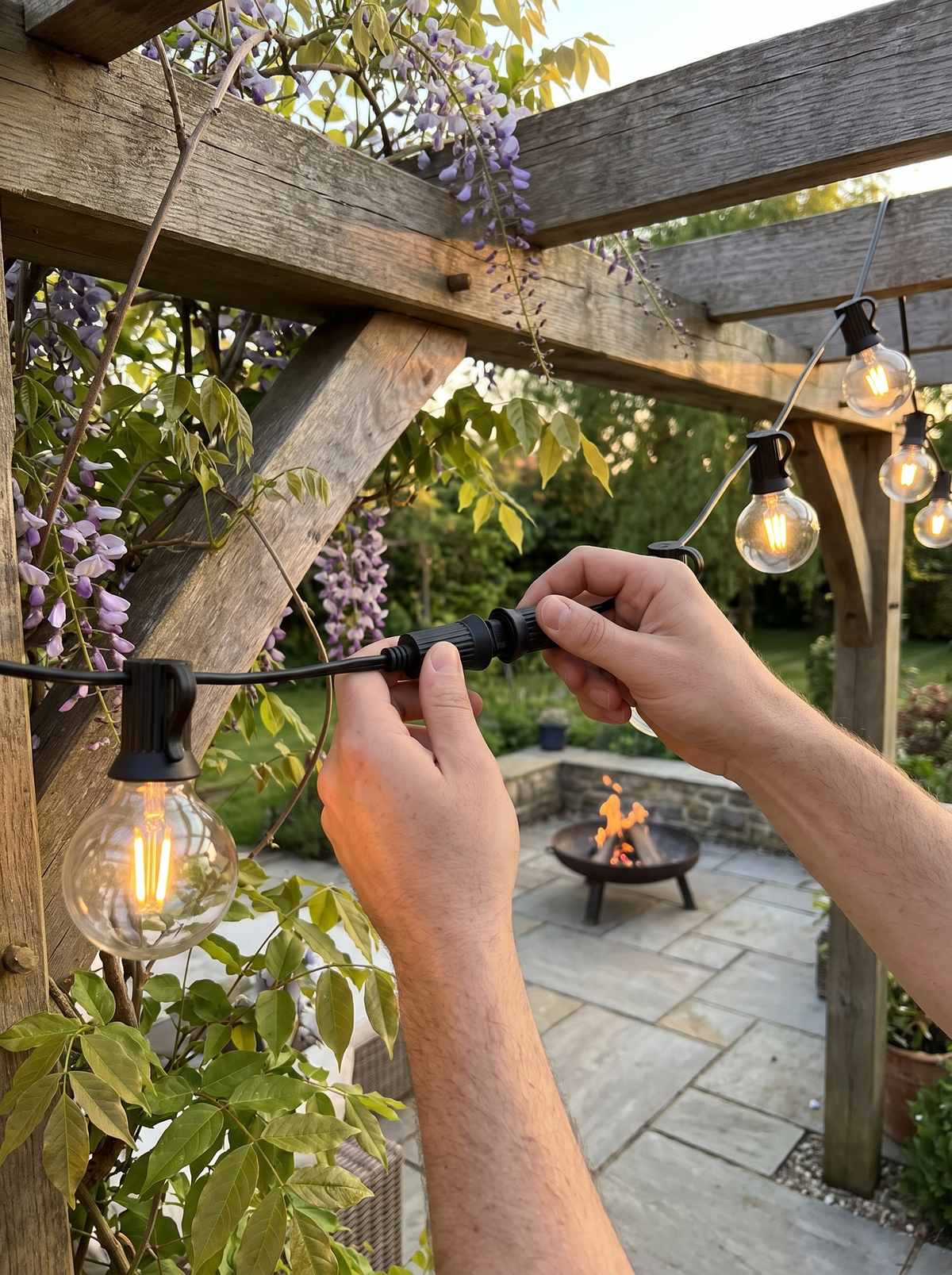 Shatterproof G40 Garden String Lights: Join Sets End to End