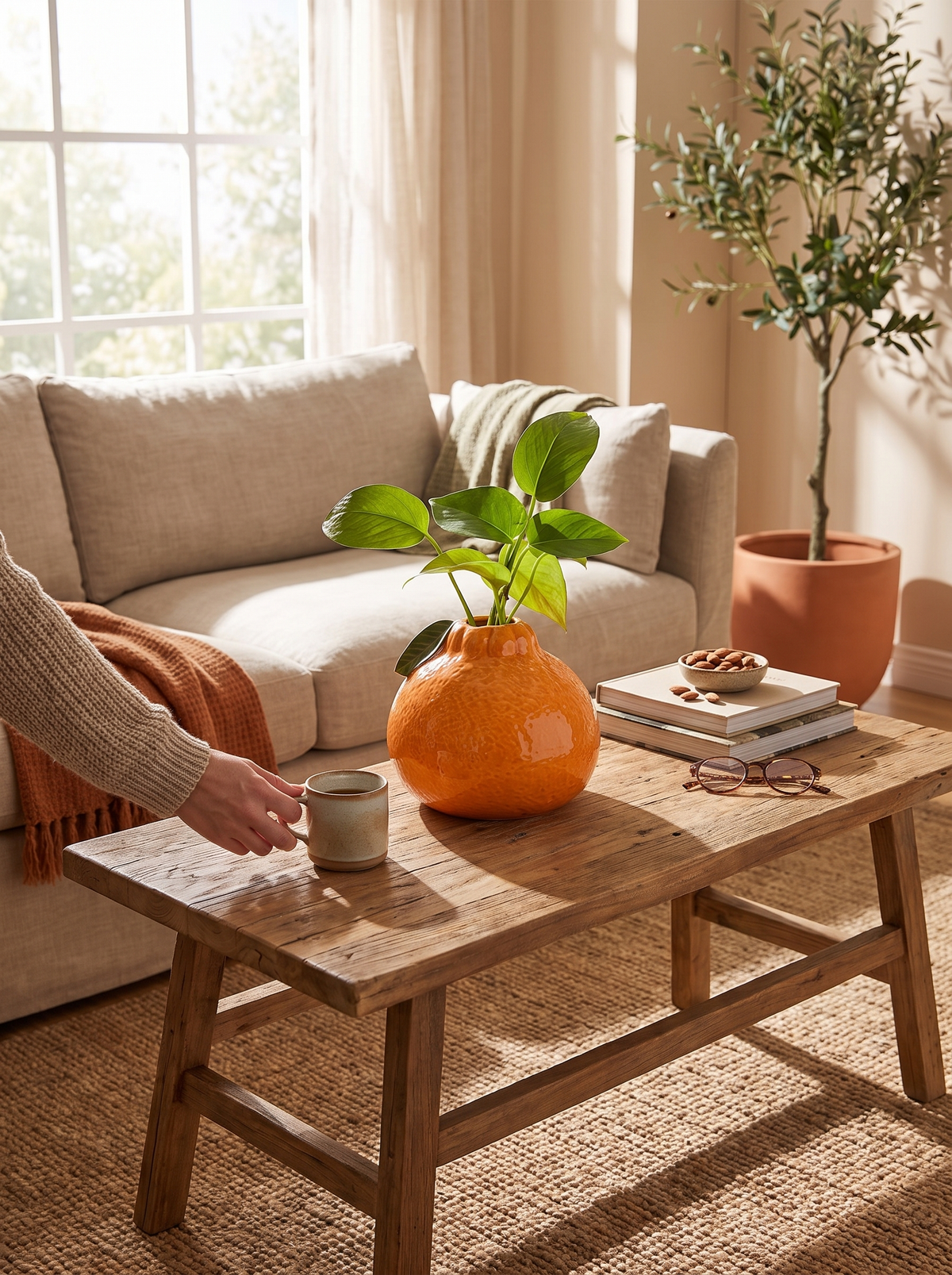 Orange Ceramic Hydroponic Vase: One Burst Of Orange