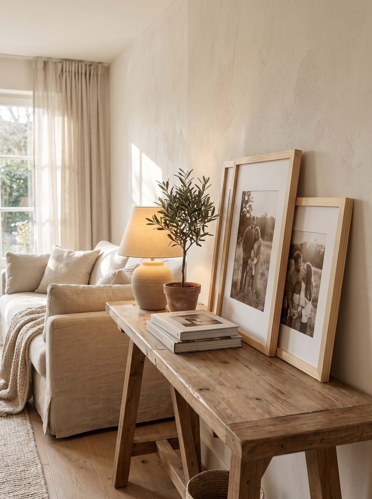 Solid Pine Photo Frame Set of 3: Swap Photos in Seconds
