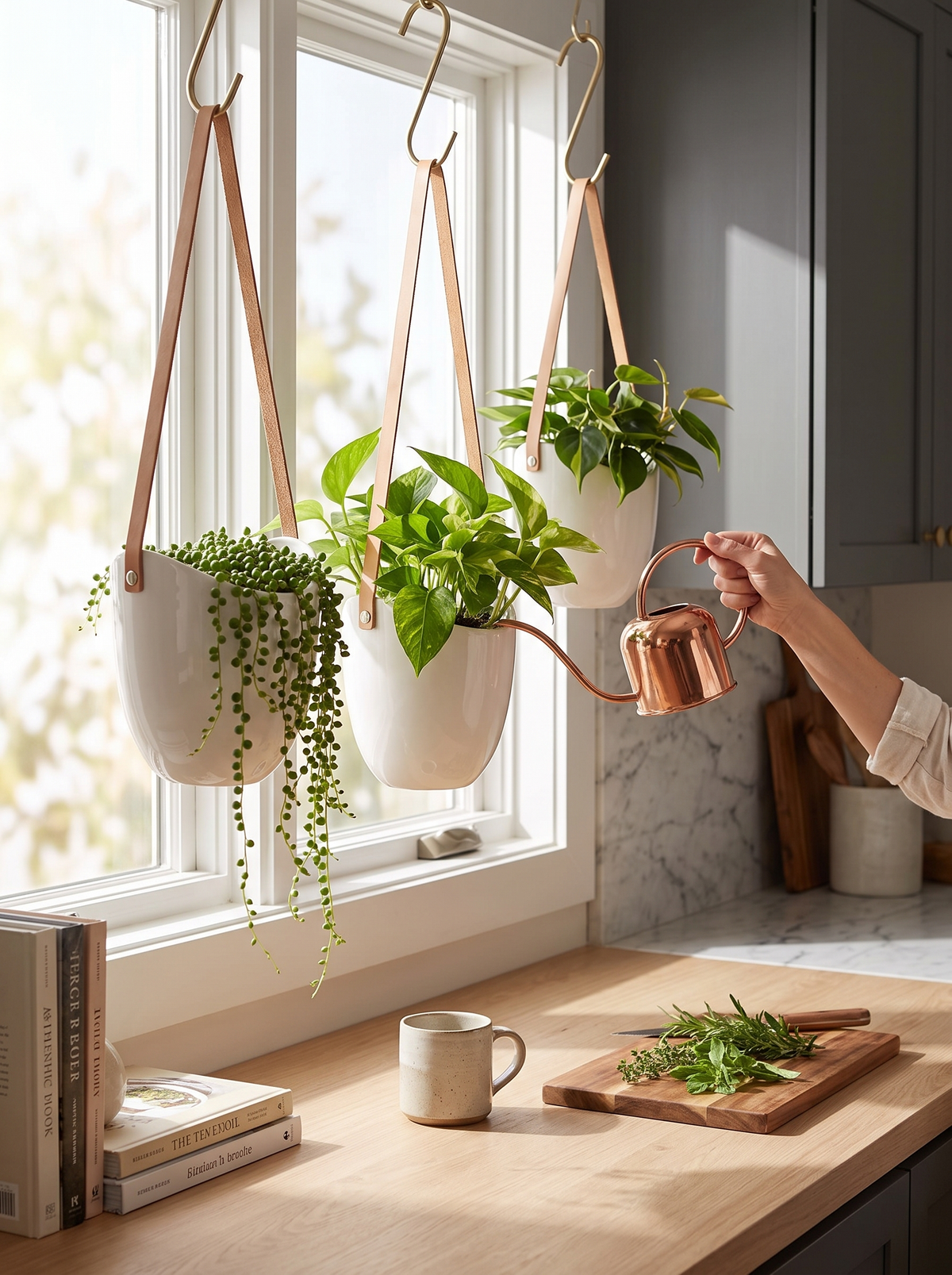 White Ceramic Hanging Wall Planter: Plant It Your Way