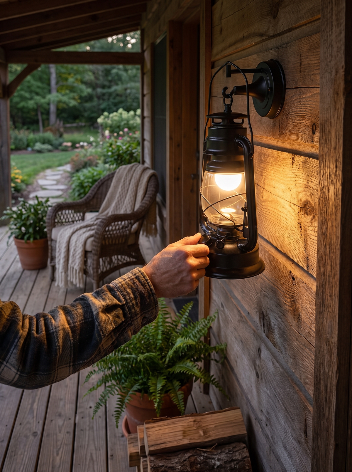Rustic Black Lantern Wall Sconce: Old Fashioned Glow