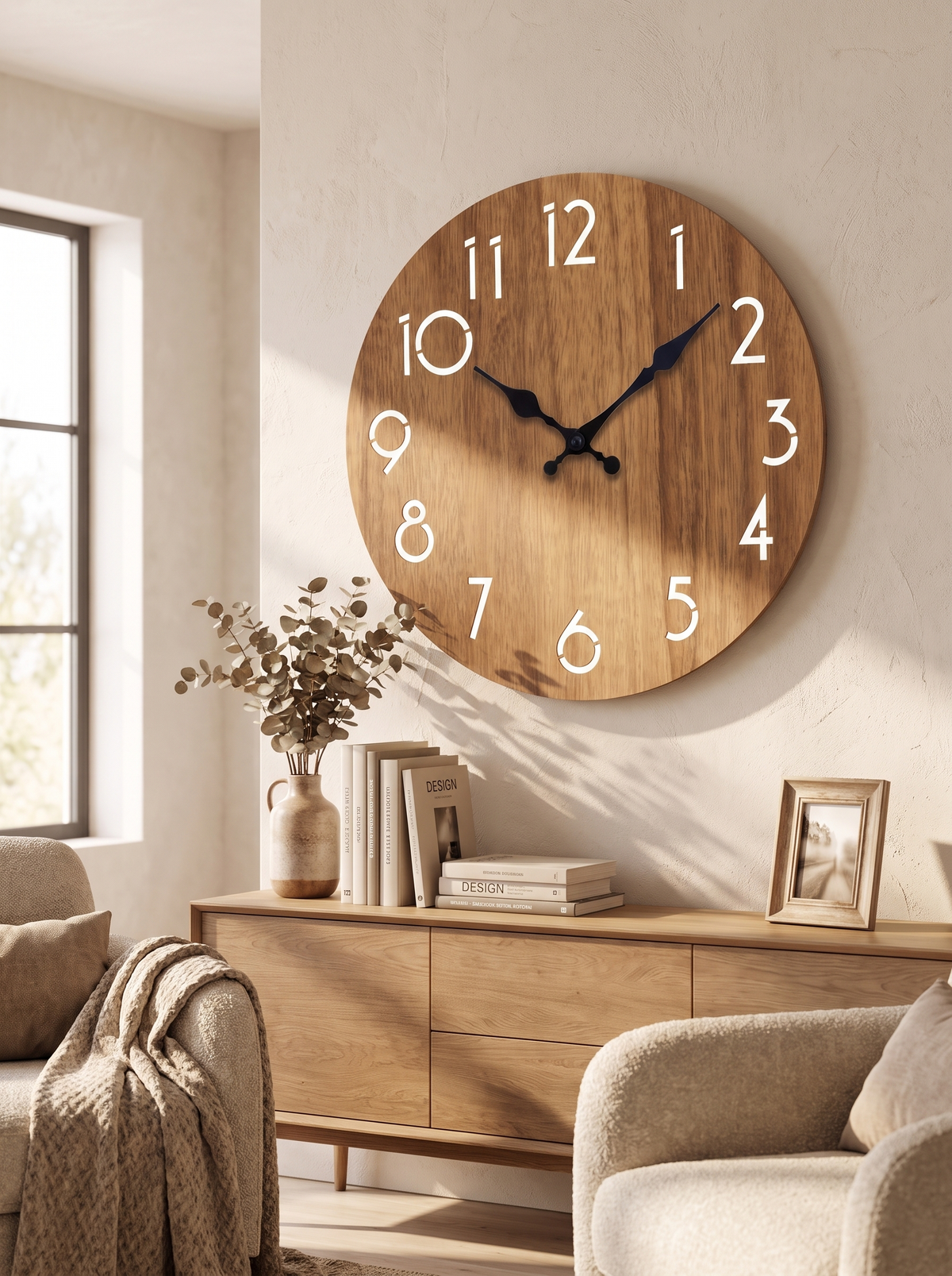 Minimalist Wooden Wall Clock: Hang And Forget