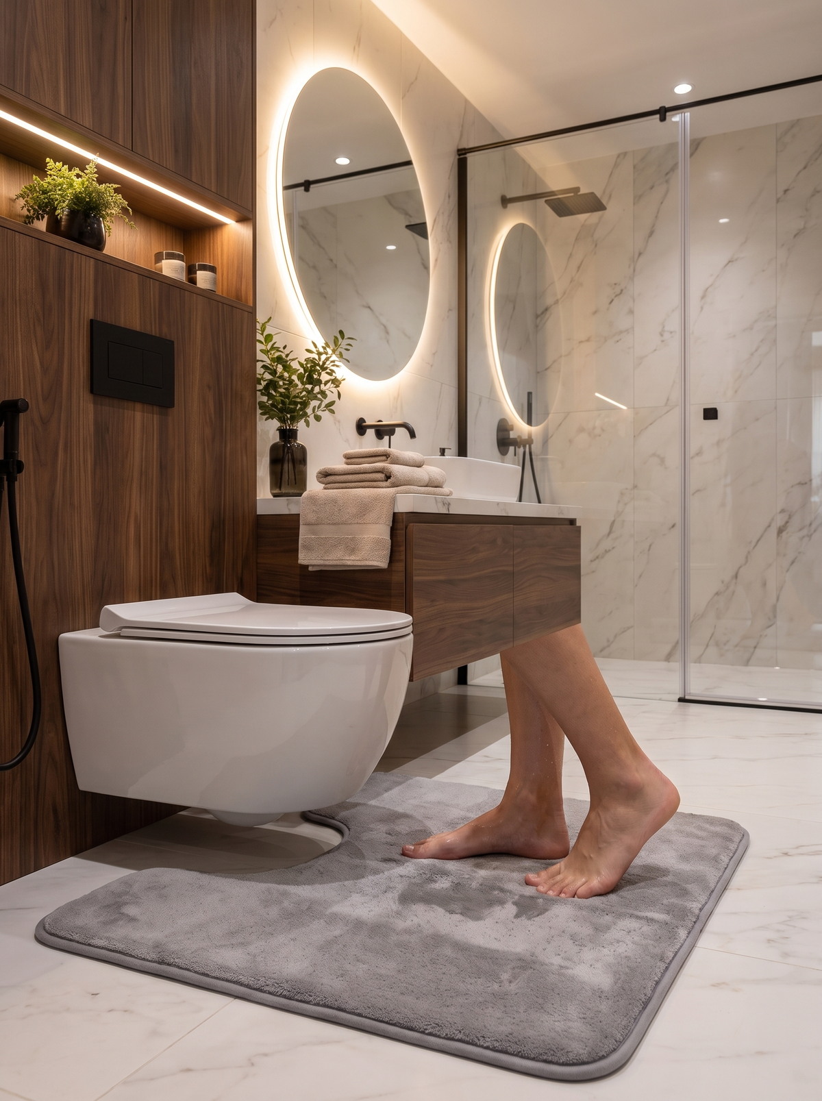 U-Shape Contour Bath Mat: Warm And Absorbent