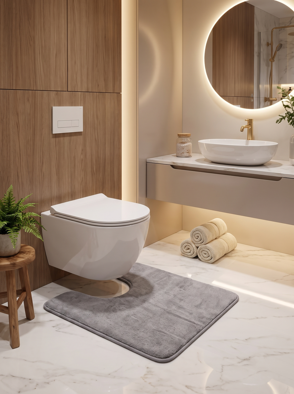 U-Shape Contour Bath Mat: Fits The Space