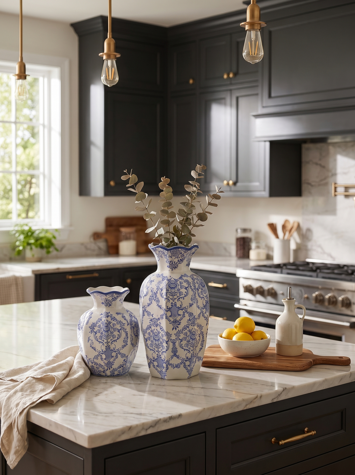 Hand-Painted Blue and White Porcelain Vase: Painted One At A Time
