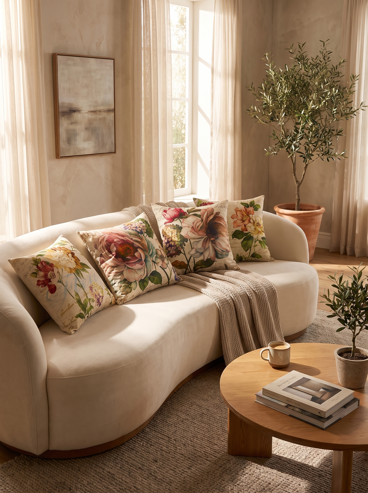Vintage Floral Linen Cushion Cover: Linen Look, Tougher