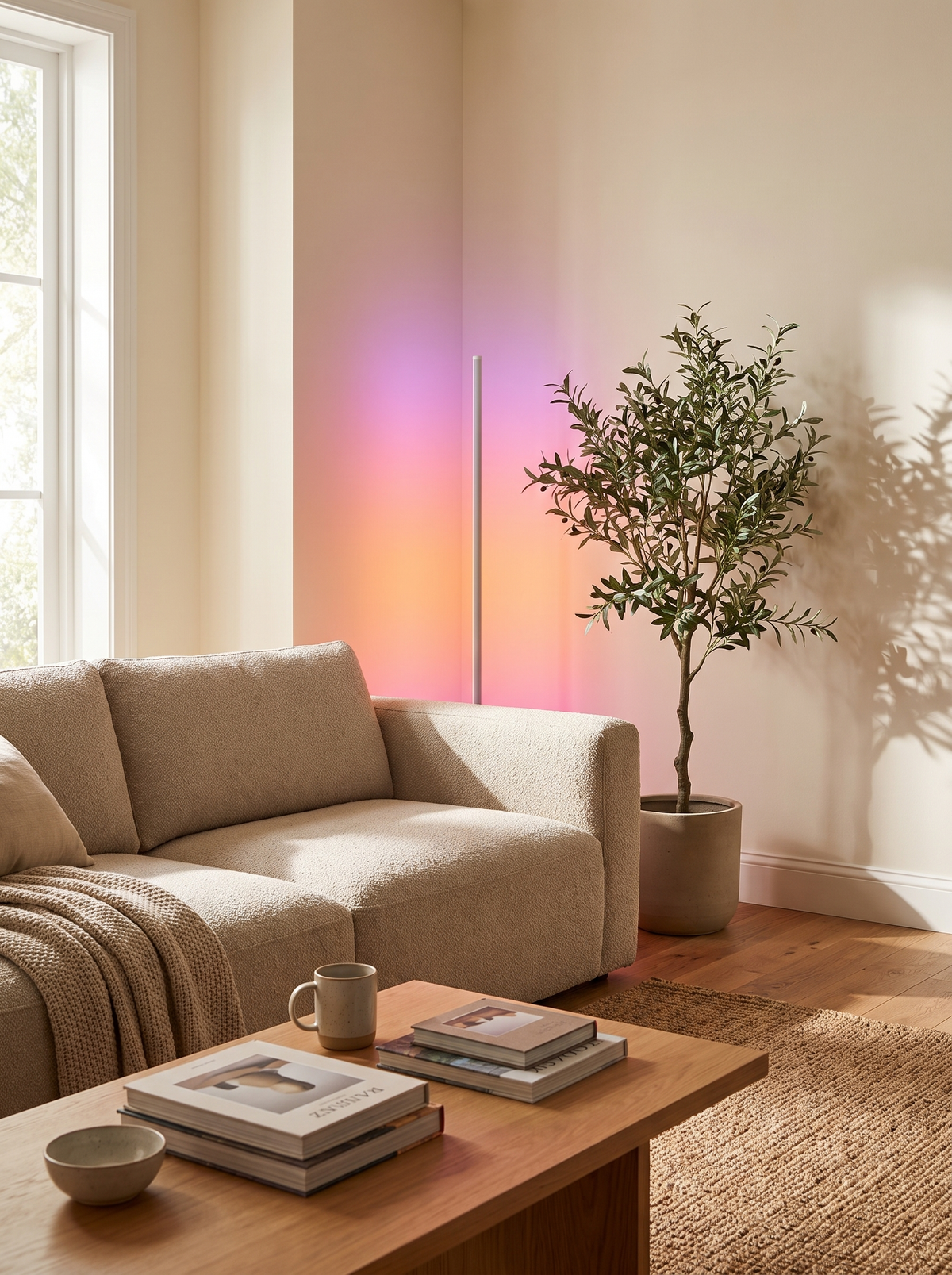 Smart RGBIC Corner Floor Lamp: Takes No Floor
