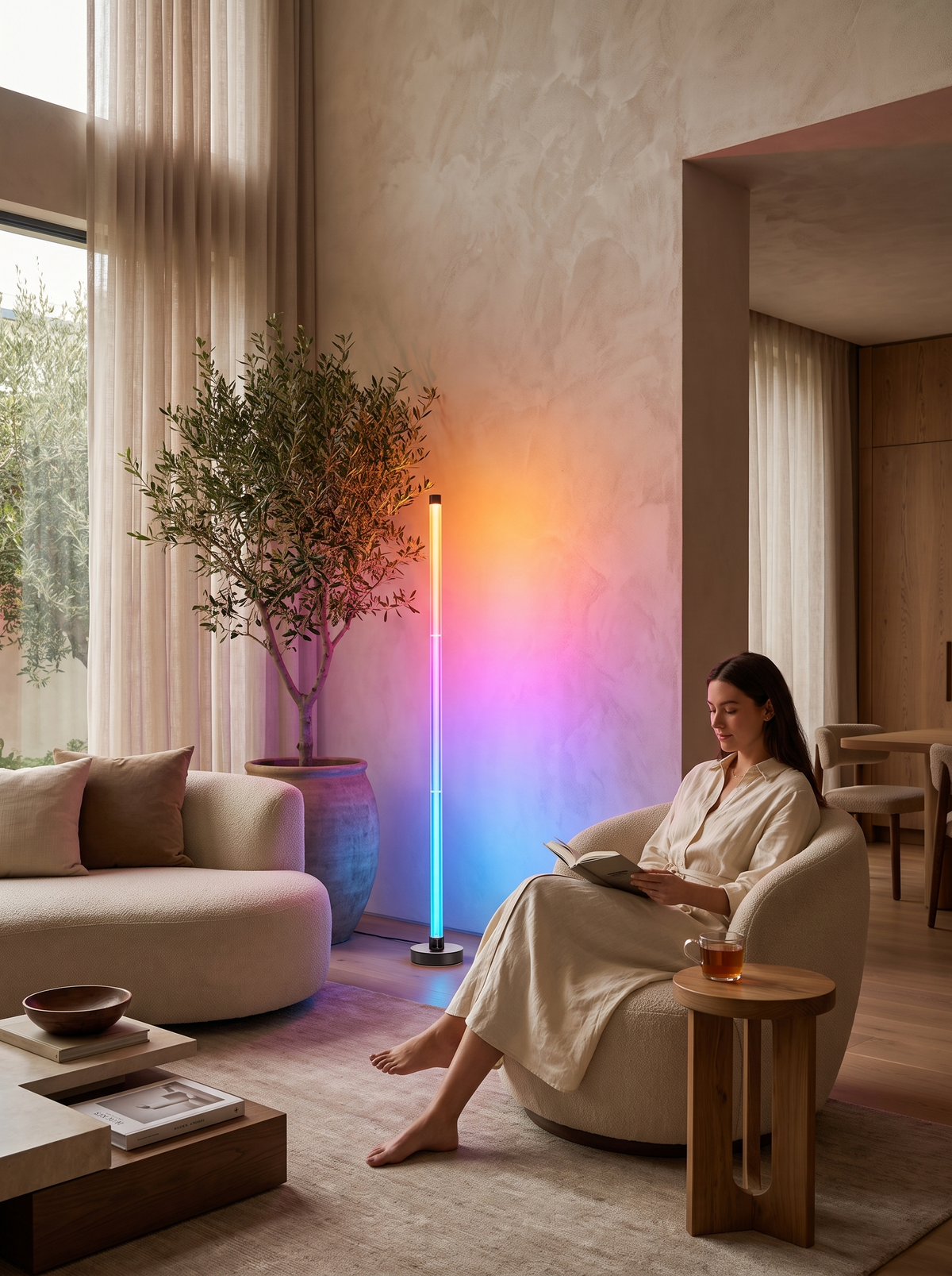 Smart RGBIC Corner Floor Lamp: Color That Moves