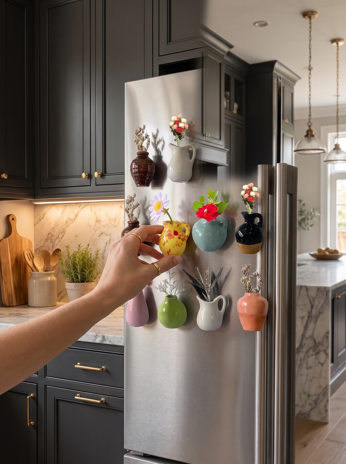 Mini Ceramic Bud Vase Fridge Magnets: Made For Small Spaces