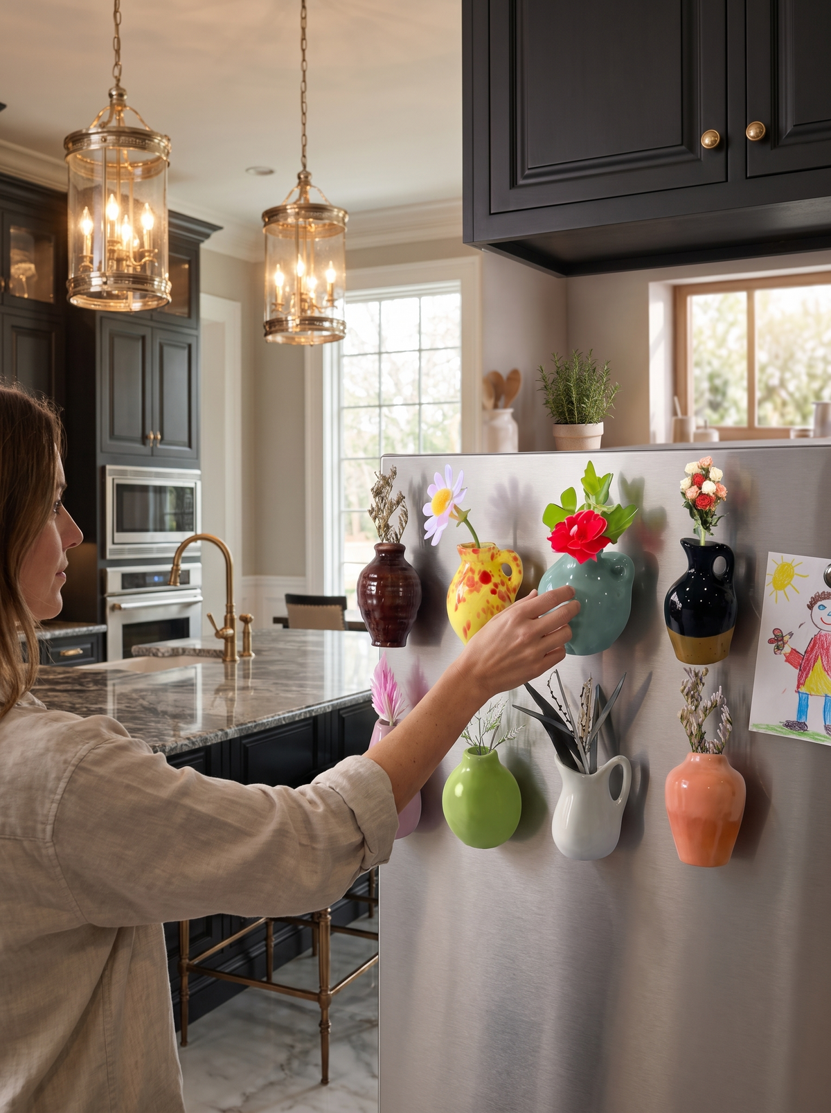 Mini Ceramic Bud Vase Fridge Magnets: A Garden On The Fridge