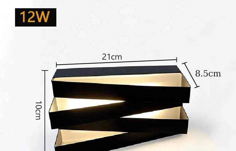 Slatted Black Up Down Wall Light in 12W, single