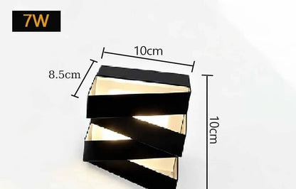 Slatted Black Up Down Wall Light in 7W, single