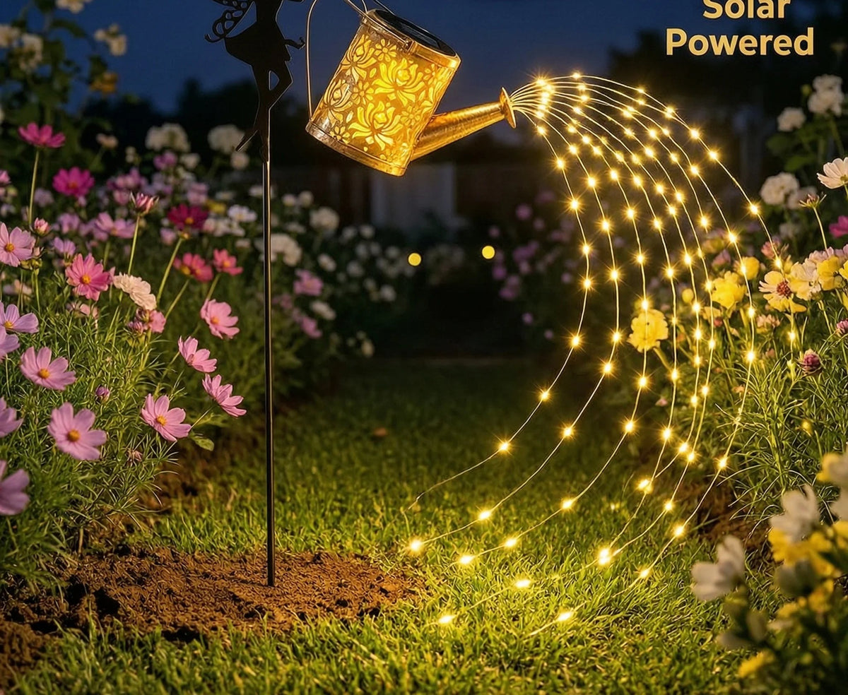 Solar Watering Can Fairy Lights in Warm White